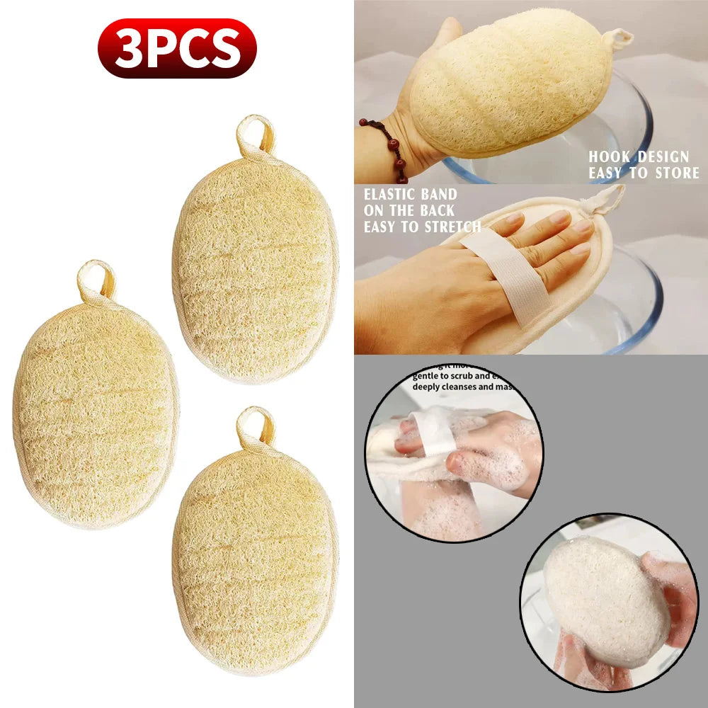 6 pieces, 3 pieces, 1 piece of loofah sponge bath towel - loofah bath towel - essential tool for home bathing