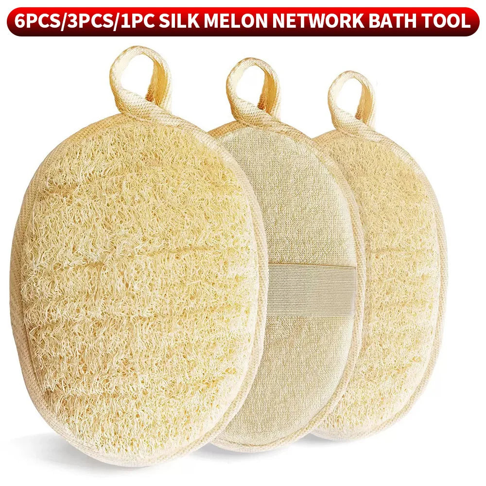 6 pieces, 3 pieces, 1 piece of loofah sponge bath towel - loofah bath towel - essential tool for home bathing