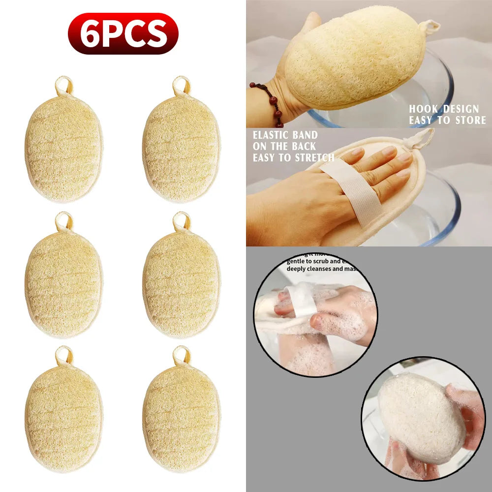 6 pieces, 3 pieces, 1 piece of loofah sponge bath towel - loofah bath towel - essential tool for home bathing